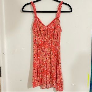 Orange floral summer dress